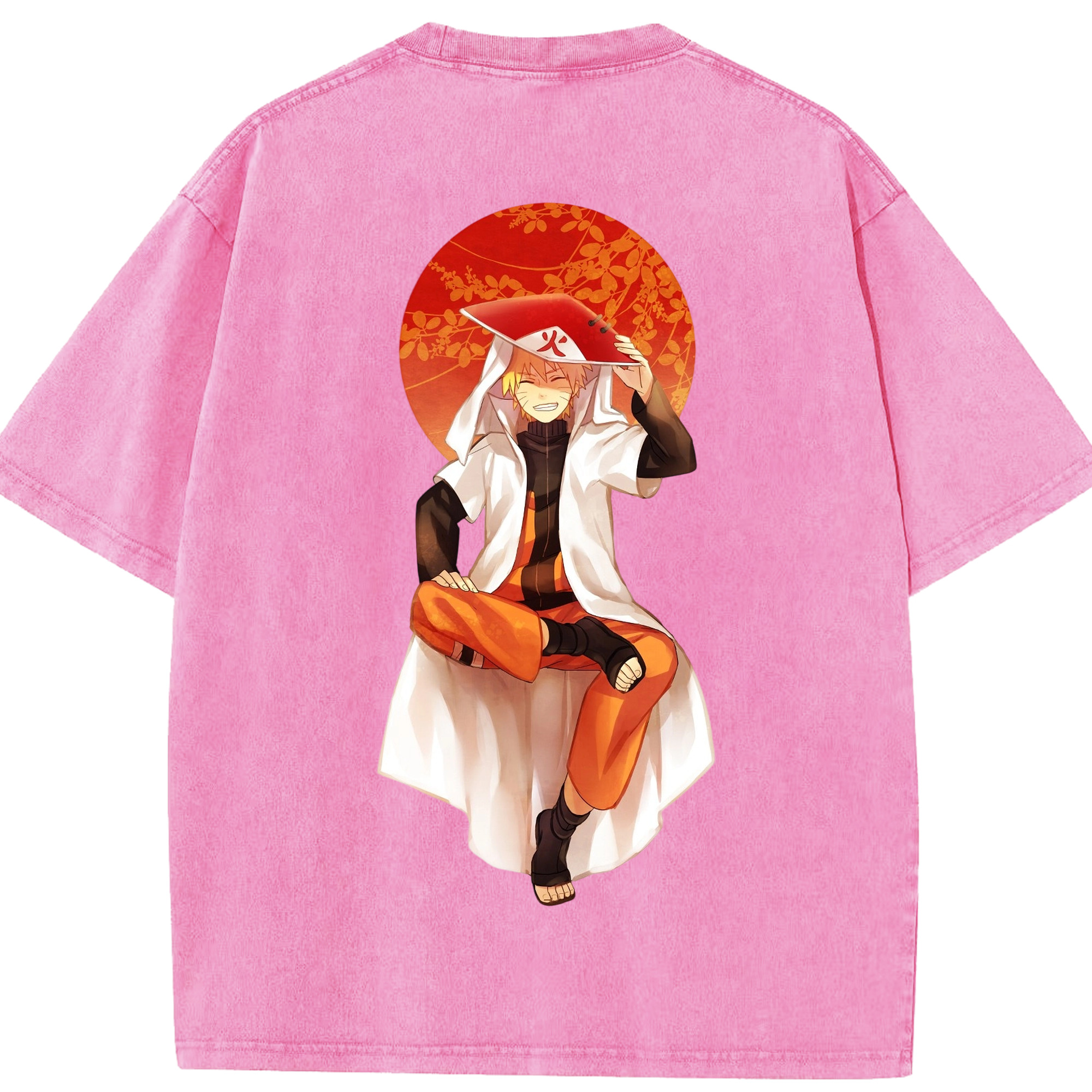 （画像用） NARUTO -ナルト- うずまき ナルト Uzumaki Naruto 綿100% ヴィンテージ風 半袖Tシャツ（背面プリント）